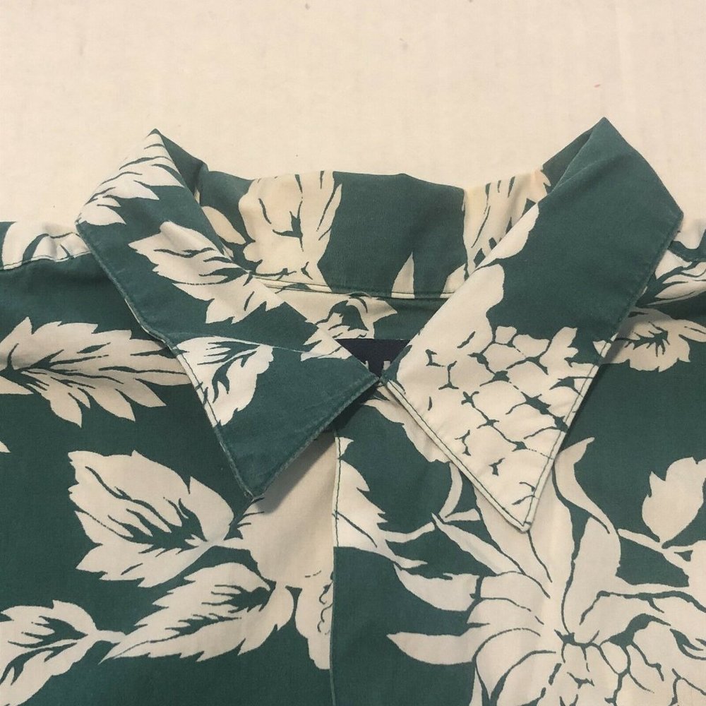 Vintage 90s GAP Made In Hong Kong Cotton Hawaiian Pineapple Floral Shirt Medium - Picture 8 of 12
